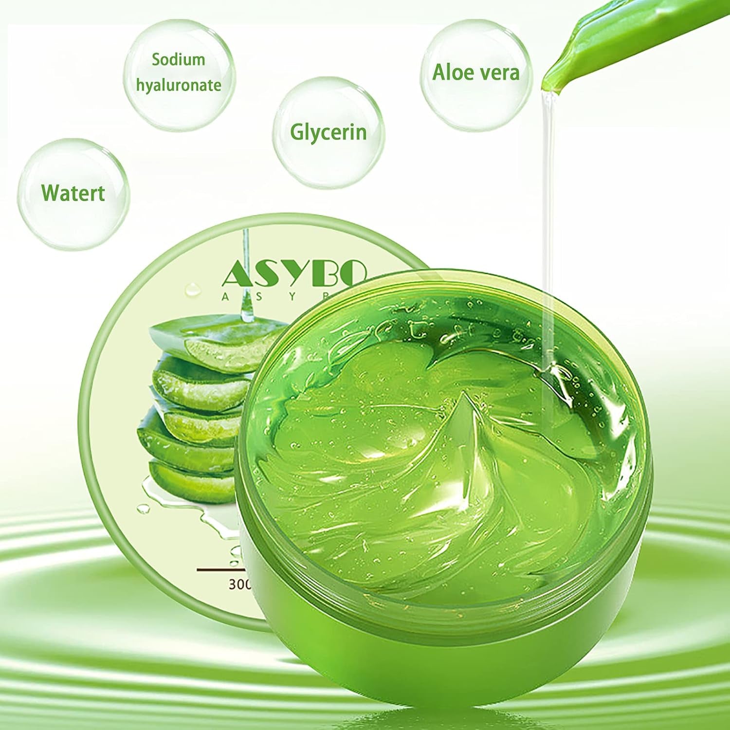 300X2 ML Gel D'Aloe Vera Naturel -Crème Hydratante Bio, Apaisante Et Hydratante, Réparatrice Coups De Soleil Et Cicatrices, Soin Visage Corps Cheveux