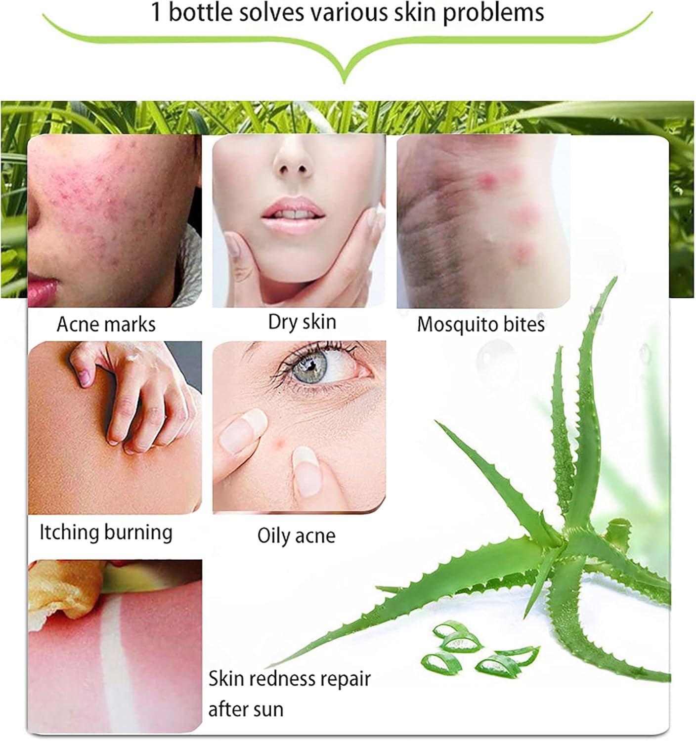 300X2 ML Gel D'Aloe Vera Naturel -Crème Hydratante Bio, Apaisante Et Hydratante, Réparatrice Coups De Soleil Et Cicatrices, Soin Visage Corps Cheveux