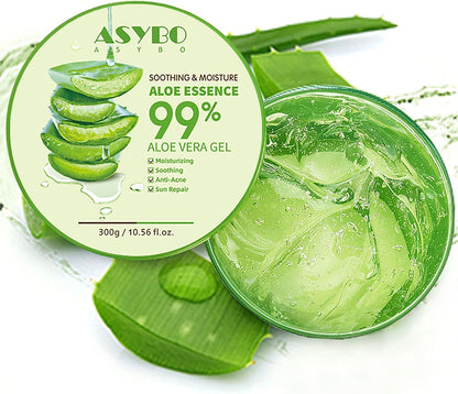 300X2 ML Gel D'Aloe Vera Naturel -Crème Hydratante Bio, Apaisante Et Hydratante, Réparatrice Coups De Soleil Et Cicatrices, Soin Visage Corps Cheveux